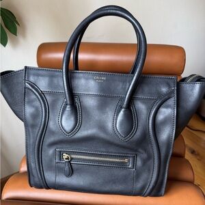 Celine Mini Luggage Tote Bag black ghw